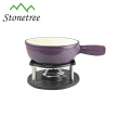 Popular cast iron cheese fondue set with forks